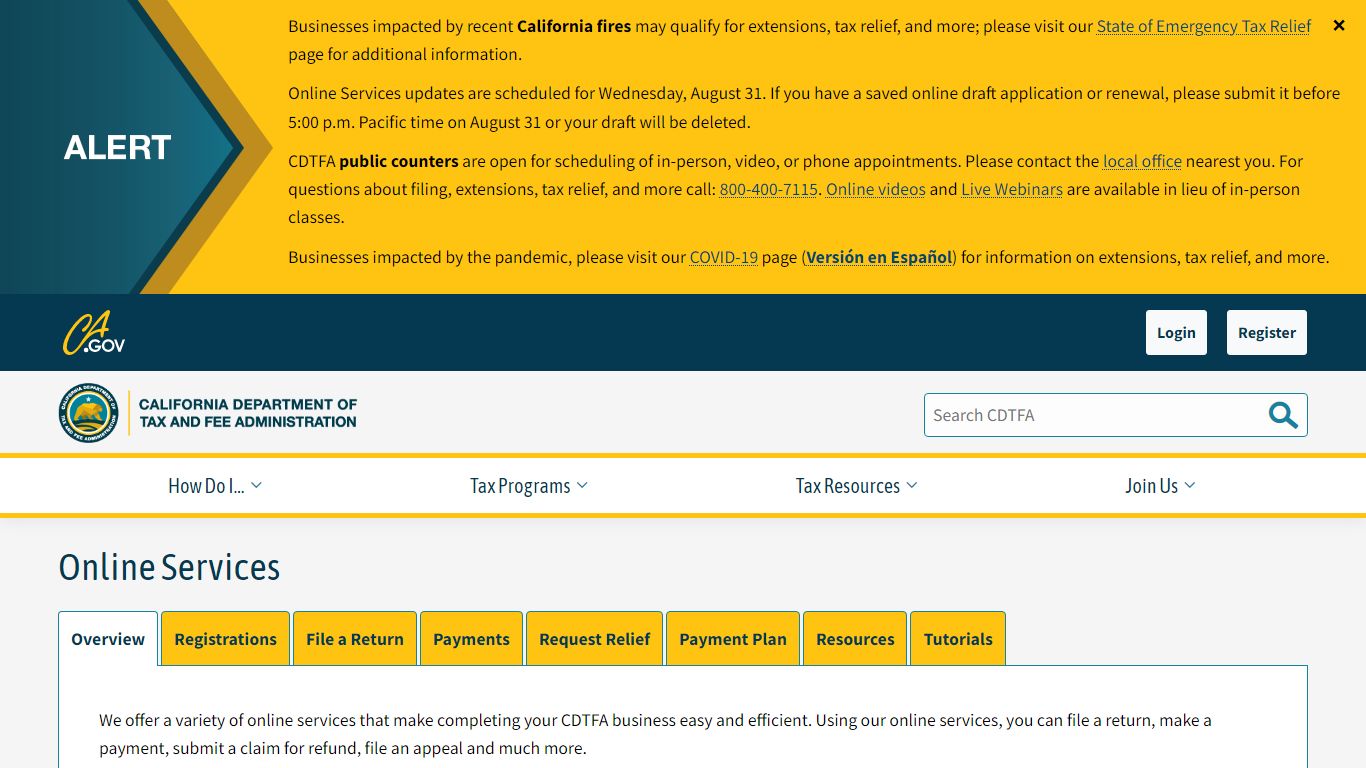 Online Services - California